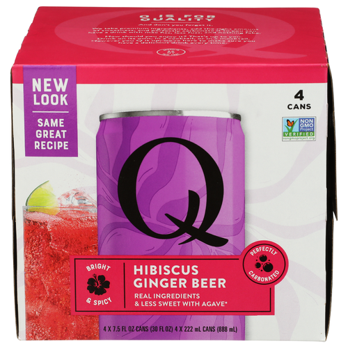 Q Mixers Hibiscus Ginger Beer Cans - 7.5 Fluid Ounce