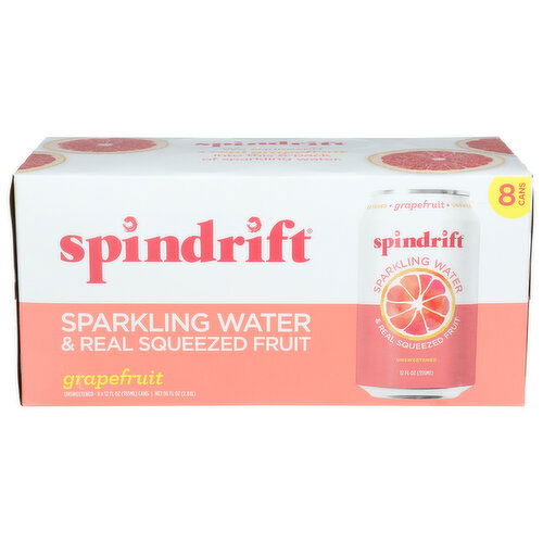 Spindrift Sparkling Water Grapefruit - 12 Fluid Ounce - 8 Count