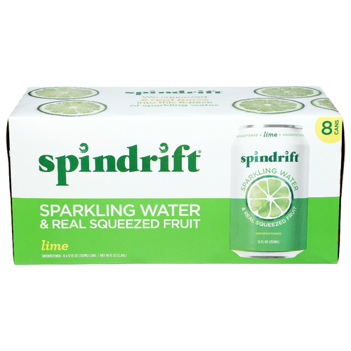 Spindrift Lime Sparkling Water - 12 Fluid Ounce - 8 Count Image 1 of 3