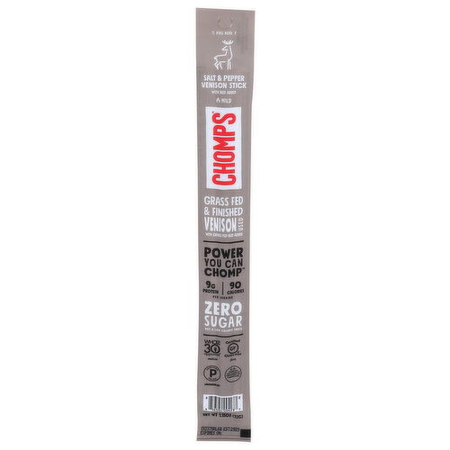 Chomps Salt & Pepper Snack Sticks Venison - 1.15 Ounce