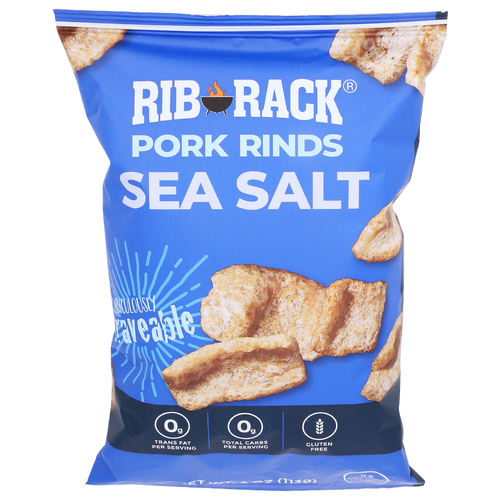 Rib Rack Sea Salt Pork Rinds - 4 Ounce
