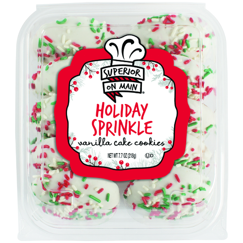 Superior On Main Holiday Sprinkle Iced Cake Cookies - 0.048 Pound - 10 Count