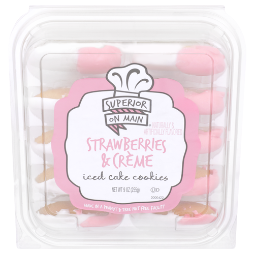 Superior On Main Strawberries & Crème Iced Cake Cookies - 0.9 Ounce - 10 Count Image 1 of 4