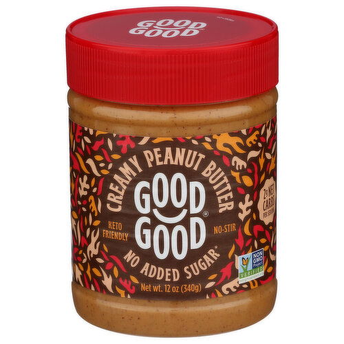 Good Good Peanut Butter No Added Sugar Creamy - 12 Ounce