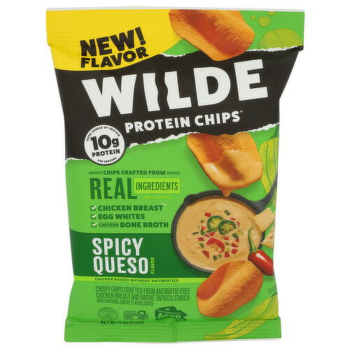 Wilde Spicy Queso Chips Protein - 4 Ounce
