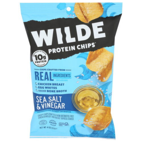 Wilde Chips Sea Salt And Vinegar Chicken Chip - 4 Ounce