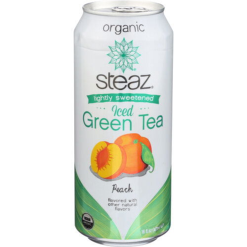 Steaz Iced Green Tea Peach - 16 Fluid Ounce