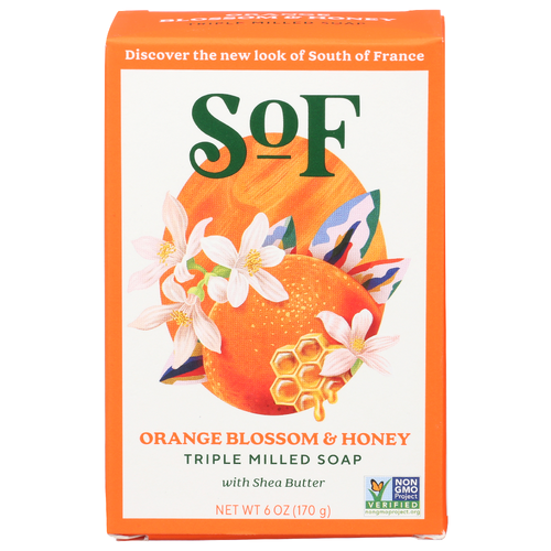 South Of France Orange Blossom & Honey Sof Triple Milled Bar Soap - 6 Ounce