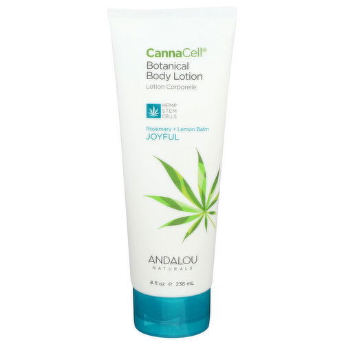 Andalou Naturals Cannacell Botanical Body Lotion Joyful Rosemary + Lemon Balm - 8 Fluid Ounce