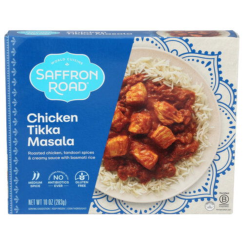 Saffron Road Frozen Meal Chicken Tikka Masala With Basmati Rice - 10 Ounce