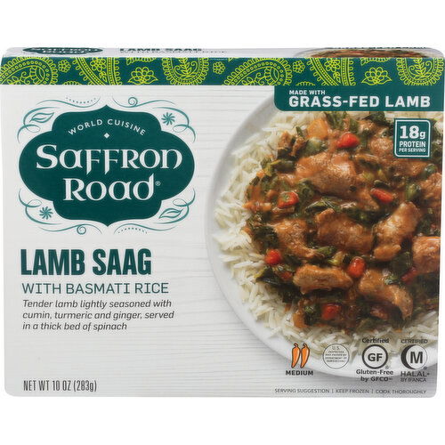 Saffron Road Lamb Saag With Basmati Rice - 10 Ounce
