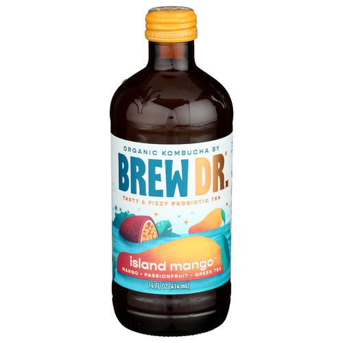 Brew DR. Kombucha Island Mango - 14 Fluid Ounce