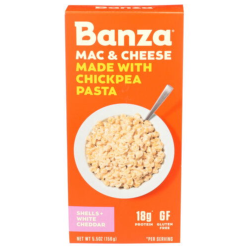 BANZA Chickpea Pasta Mac & Cheese Shells & White Cheddar - 5.5 Ounce