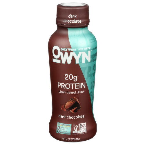 OWYN Dark Chocolate 12 Pack Plant Based Protein Shake - 12 Fluid Ounce