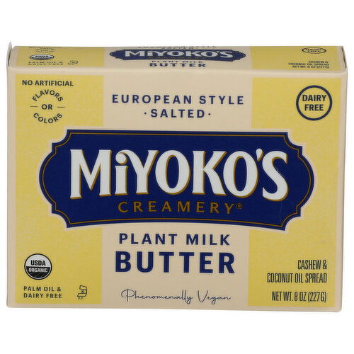 MIYOKO'S CREAMERY Salted European Style Plant Milk Butter - 8 Ounce