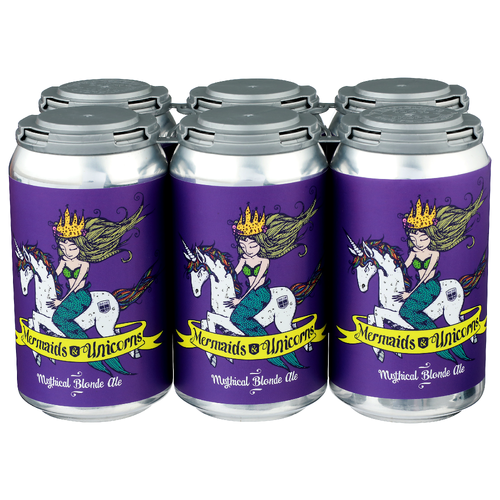 True Vine Brewing Company Mythical Blonde Ale Mermaids & Unicorns - 12 Fluid Ounce - 6 Count