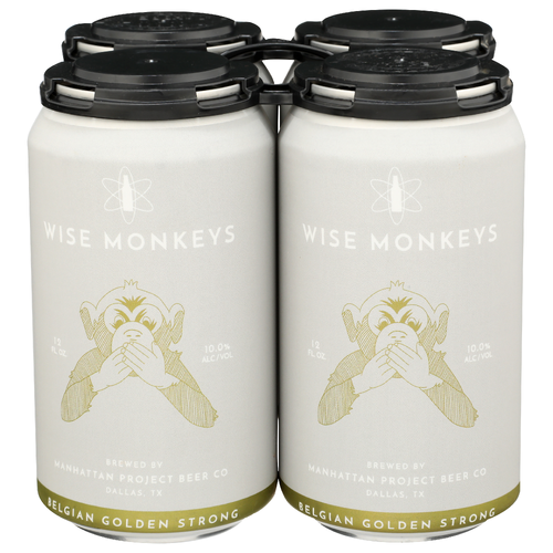 Manhattan Project Beer Co Wise Monkeys - 12 Fluid Ounce - 4 Count