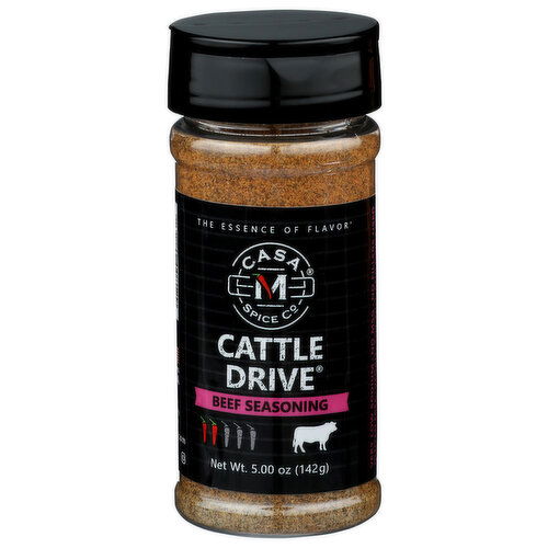 Casa M Spice Co Peppery Earthy, Spicy Blend, Mixed Cattle Drive Beef Seasoning - 5 Ounce