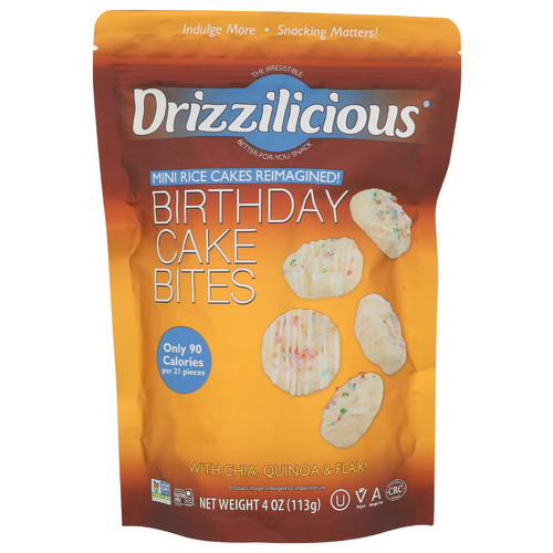 Drizzilicious With Chia, Quinoa & Flax! Birthday Cake Bites - 4 Ounce