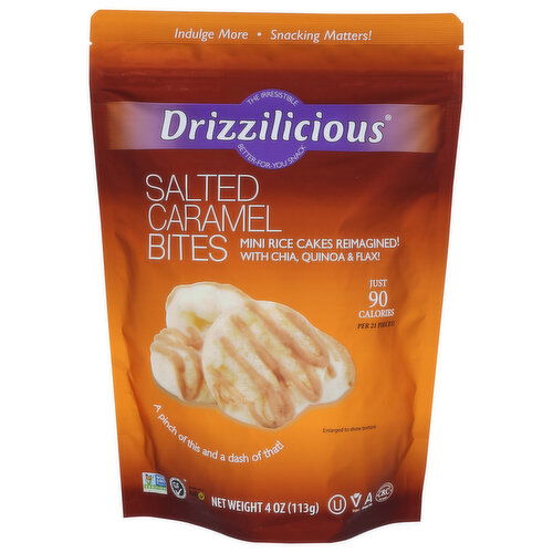 Drizzilicious Rice Cakes Mini Salted Caramel - 4 Ounce
