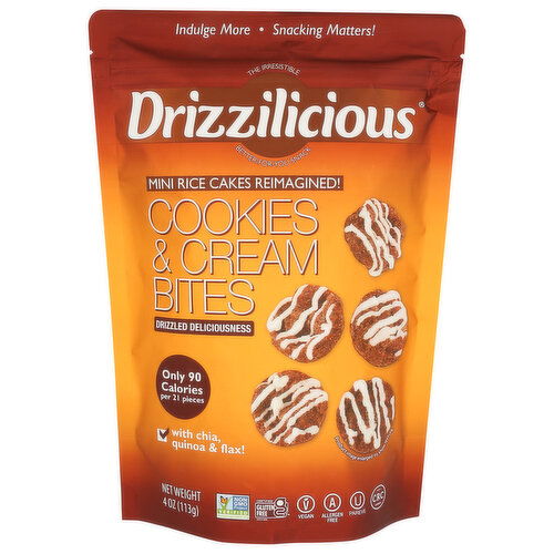 Drizzilicious Cookies And Cream Mini Rice Cakes - 4 Ounce