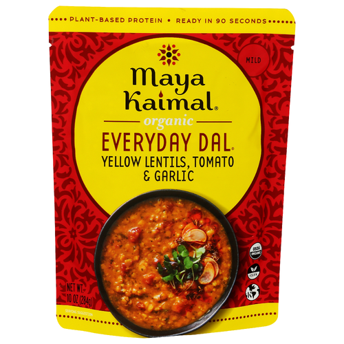 Maya Kaimal Foods Yellow Lentils With Tomato & Garlic Pouch Organic Everyday Dal - 10 Ounce