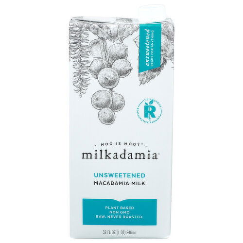Milkadamia Unsweetened Macadamia Milk - 32 Fluid Ounce