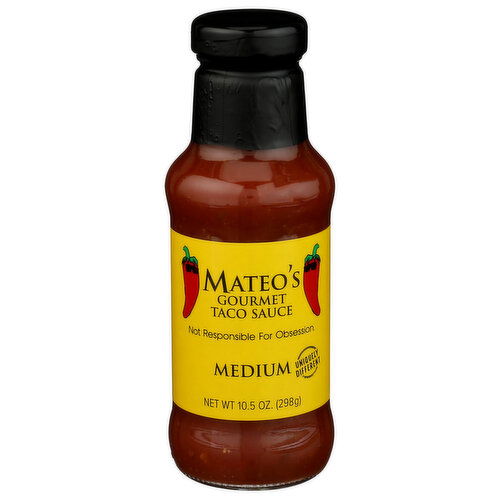 MATEO'S GOURMET SALSA 6 Taco Sauce Medium Heat - 10.5 Ounce
