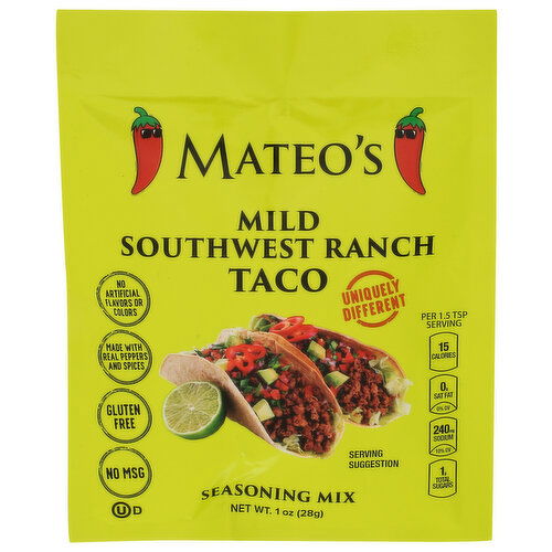 MATEO'S SALSA Mild Southwest Ranch Taco Packet - 1 Ounce