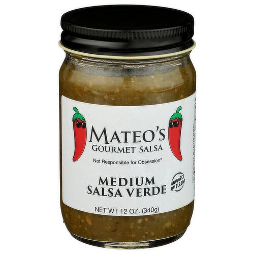 MATEO'S SALSA Medium Verde - 12 Ounce