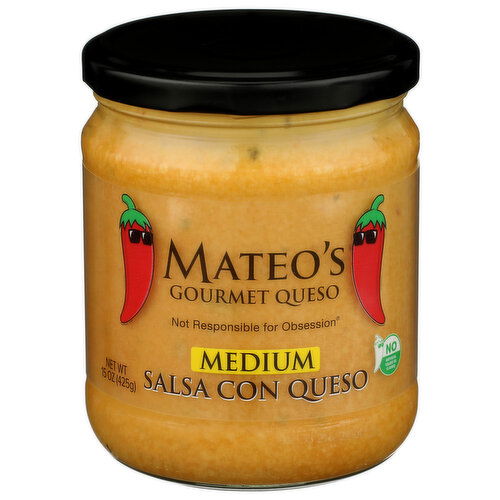 MATEO's Salsa Medium Con Queso - 15 Ounce