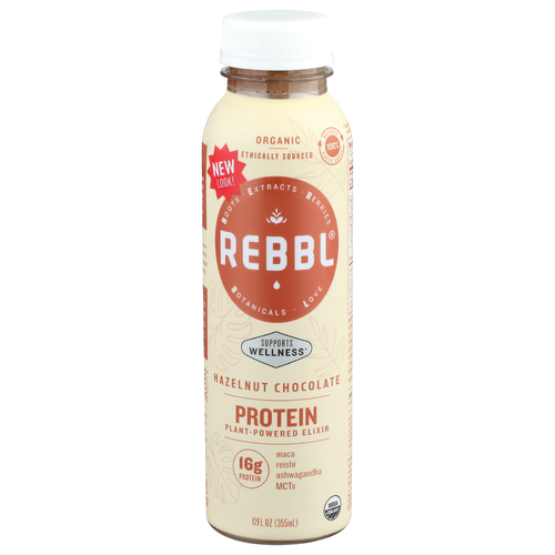 Rebbl Hazelnut Chocolate Protein Plant-Powered Elixir - 12 Fluid Ounce
