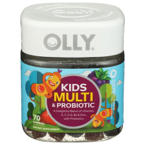 Olly Yum Berry Punch Kids Multi + Probiotic - 70 Count