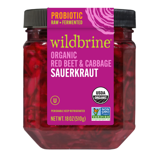 Wildbrine Red Beet & Cabbage Organic Kraut Fermented Sauerkraut - 18 Ounce