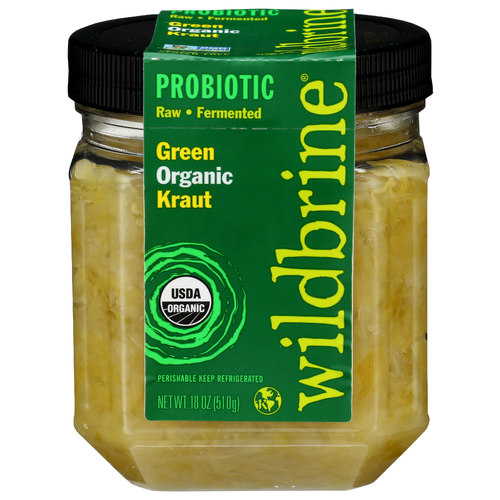 Wildbrine Green Organic Kraut Fermented Sauerkraut - 18 Ounce