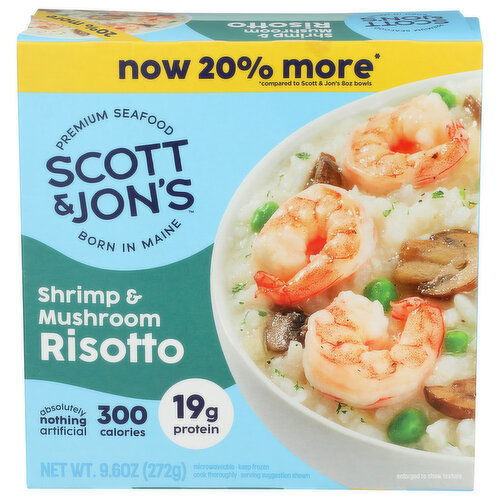 SCOTT & JON's Shrimp & Mushroom Risotto Frozen Rice Bowl - 9.6 Ounce
