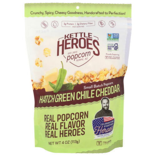 Kettle Heroes Hatch Green Chile Cheddar Popcorn - 4 Ounce