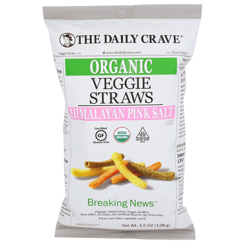 The Daily Crave Himalayan Pink Salt Organic Veggie Straws - 4.5 Ounce