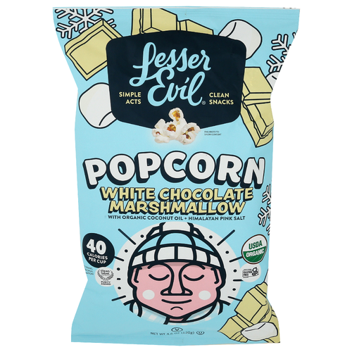 Lesserevil White Chocolate Marshmallow Organic Popcorn - 4.6 Ounce