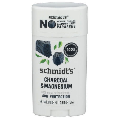 SCHMIDT's CHARCOAL+MAGNESIUM Schmidts Deo Stick Charcoal + Magnesium 6 2 - 2.65 Ounce