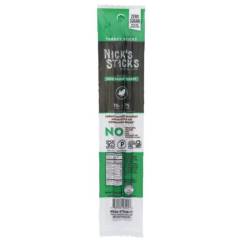 NICK'S STICKS Snack Original Free Range Turkey - 1.7 Ounce