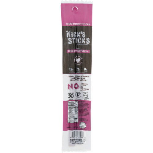 NICK's Sticks Snack Spicy Free Range Turkey - 1.7 Ounce