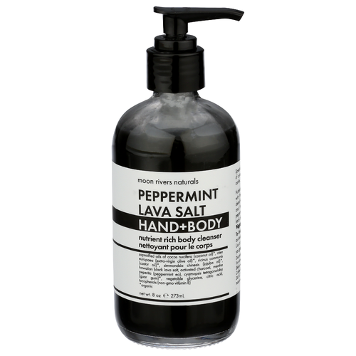 Moon Rivers Naturals Peppermint Lava Salt Nutrient Rich Body Cleanser - 8 Ounce