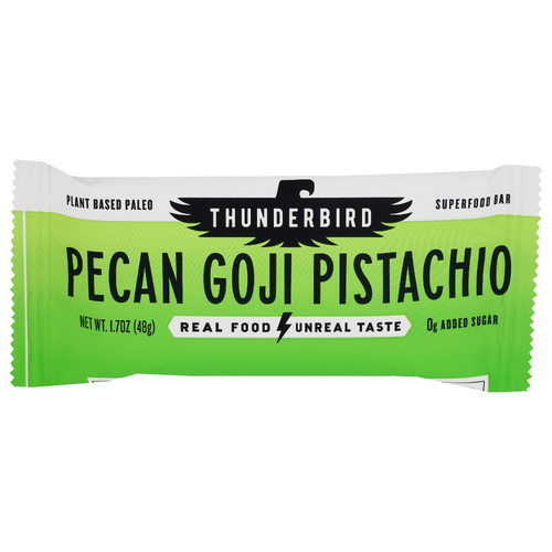Thunderbird Real Food Bar Pecan Goji Pistachio Nutrition - 1.7 Ounce Image 1 of 2