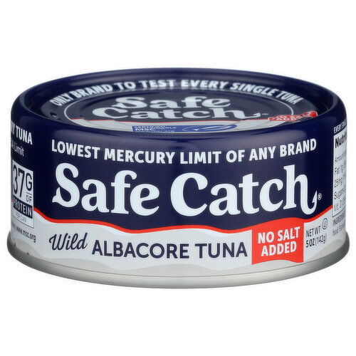 Safe Catch Plain Wild Albacore Tuna, No Salt Added Every Fish Mercury Tested - 5 Ounce