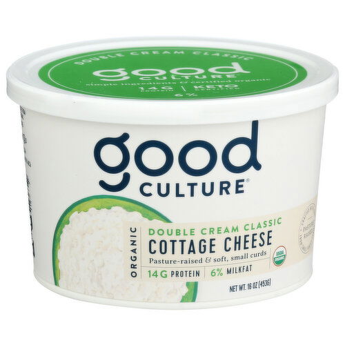 GOOD CULTURE Organic Cottage Cheese Classic 6% - 16 Ounce