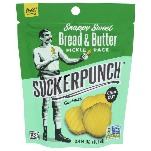 SUCKERPUNCH GOURMET Bread & Butter Pickle Chips - 3.4 Fluid Ounce