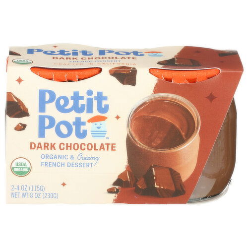 Petit Pot Dark Chocolate 2 Pack Organic French Dessert - 3.5 Ounce - 2 Count