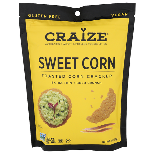Craize Sweet Corn Extra Thin + Bold Crunch Toasted Cracker - 4 Ounce