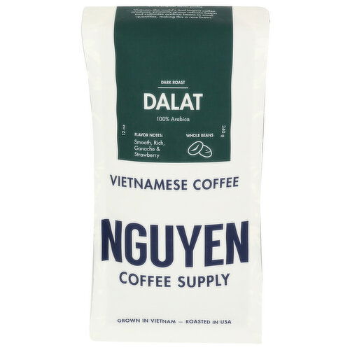 NGUYEN COFFEE SUPPLY Dalat Blend Dark Roast Whole Bean Vietnamese - 12 Ounce